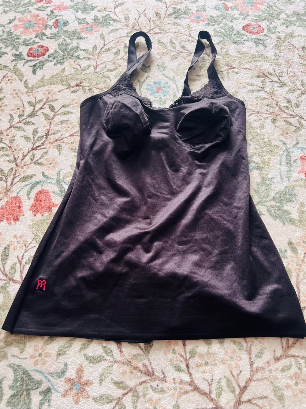 Ruby Ribbon Black Lace Trim Shaping Camisole Size 38